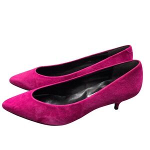 JAZZ Pink Suede Kitten Heels 7.5 Pointed Toe Pumps y2k Barbiecore Spain coquette